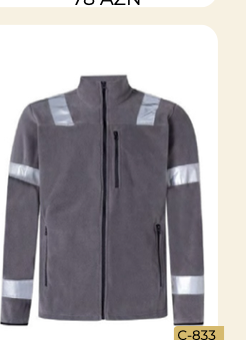 Boz fleece reflektiv gödəkcə