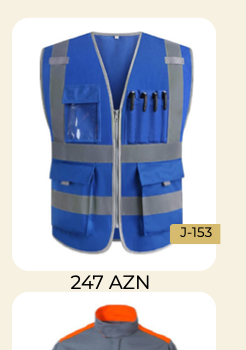 Mavi alət cepli jilet