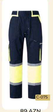 High-vis tünd göy şalvar