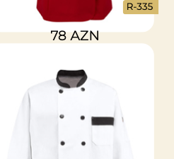 Ağ-qara cibli aşpaz gödəkcəsi